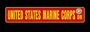 US MARINE Straßenschild 6"x30" Militär Aufkleber USMC - Bild 1 von 2