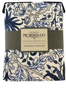 William Morris & Co~Cortina de Ducha~Diseño Original~72x72” Cuadrado~Azul~NUEVO CON ETIQUETAS~ - Imagen 1 de 8