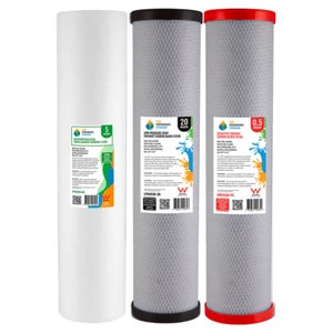 Triple 20" x 4.5" Big Blue Replacement Water Filter Cartridges 2-28K LPD CRC - Picture 1 of 1