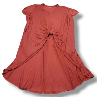 Roaman's Top Size 3X 30 /32 Plus Size T-Shirt High Low T-Shirt Knotted Waist Top - Image 1 of 4