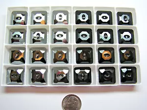 VINTAGE Swarovski® Crystal Square Buttons #3017 - 16mm - JET HEMATITE -24 Pieces - Picture 1 of 4