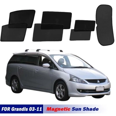 Magnetic Sun Shades For Mitsubishi Grandis BA 04-10 Front Back Windows Sun Blind - Image 1 of 4