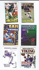 MINNESOTA VIKINGS SCHEDULE LOT (ALL DIFFERENT 1990-93) - Picture 1 of 1