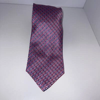 Maus & Hoffman, handmade made in Italy satin finish 100% silk geometric Tie - Image 1 of 4