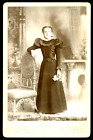 CABINET CARD A HIGH COLLAR WELL DRESSED WOMAN by HAMEL STUDIO – MANCHESTER N. H.