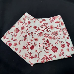 Pair Cannon Pillow Cases Standard Floral Pink Burgundy 50 / 50 Cotton Poly USA - Picture 1 of 6