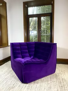 Ethnicraft N701 Custom Modular Sofa & Sectional Couch Purple Velet Corner Seater - Picture 1 of 14