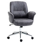 Vinsetto Swivel Computer Office Chair Mid Back Desk Chair for Home, Deep Grey