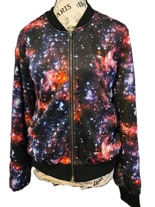 HOT TOPIC Galaxy Space Celestial Zip Up Bomber jacket - size XL - Picture 1 of 5
