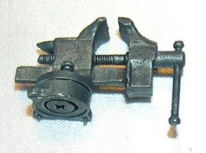 Dollhouse Miniature Top Mount Bench Vise - Gunmetal - 1:12 Scale - Picture 1 of 1