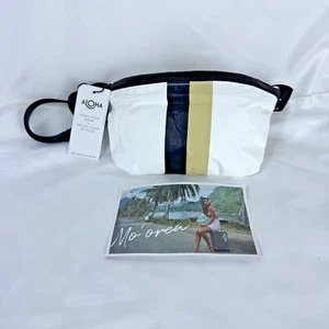 NWT Aloha Collection White W/Black & Tan Stripe Mini Hip Pack Splash Proof - Picture 1 of 8