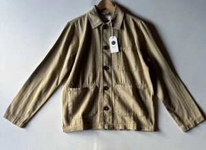 Universal Works Jacket Mens Small Italian Heringbone Beige Cotton Rrp $35 - Picture 1 of 13