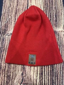 3E Headwear Red Beanie With Faux Leather Accent One Size - Picture 1 of 6