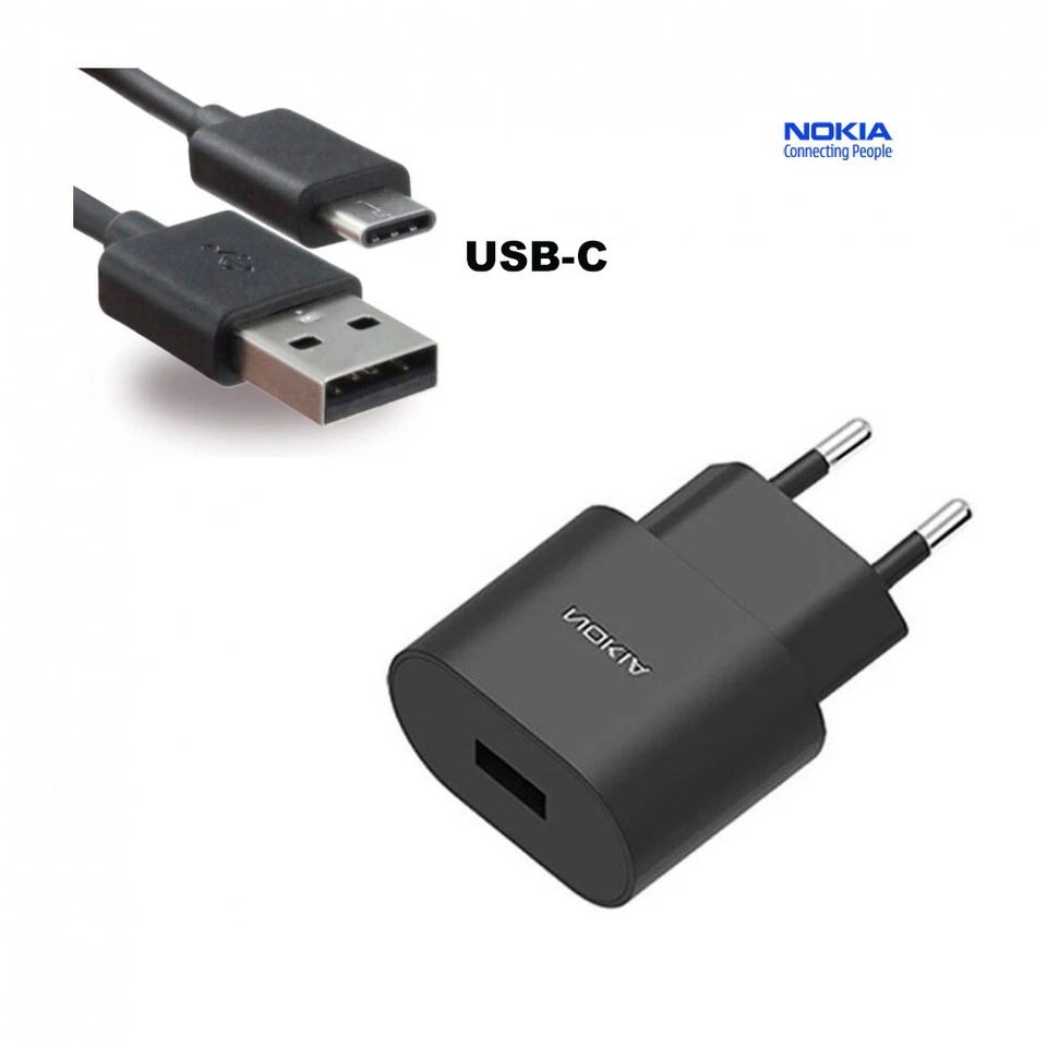 Original Nokia Ladegerät Ladekabel Nokia 8.3 5G 8.1 7.1 5.4 3.4 8 7 Plus 6 2018 - Bild 1 von 1