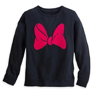 Pulóver negro Minnie Mouse ~ FIRMA ~ arco manga larga 4 mujer ~ Nuevo con etiquetas ~ D23 Expo ~ 2015 - Imagen 1 de 5