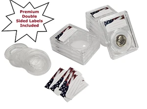 8-Pack Premium Acrylic Coin Slab Holder 24mm Translucent Ring for US Quarter - Picture 1 of 7