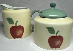 Corelle Coordinates Apple Bounty Creamer And Sugar Bowl With Lid 3 Piece Set - Picture 1 of 22