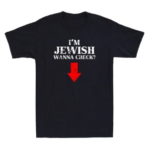 I'm Jewish Wanna Check Funny Jewish Funny Meme Saying Joke Vintage Men's T-Shirt - Picture 1 of 8