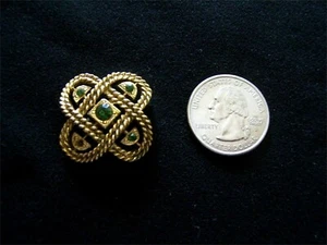 6 NUDO DE CUERDA DE ORO ANTIGUO CON PEDRERÍA VERDE BOTONES VINTAGE TAMAÑO 1′′ - Imagen 1 de 2