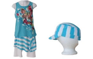 Self Esteem Top Capri Skirt Leggings Hat Medium Large Extra Large e Piece Set - Picture 1 of 12