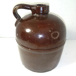 Antique Pre Prohibition Moonshine Whiskey Jug Brown Glazed Stoneware - Picture 1 of 10
