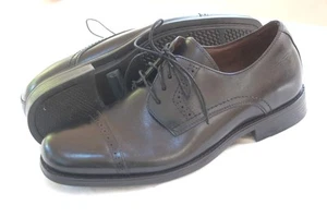 SCARPE ELEGANTI NERE JOHNSON & MURPHY CAPTOE SUOLA FLESSIBILE TAGLIA 8 M ATCHISON - Foto 1 di 6