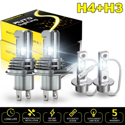 Combo de faros LED altos/bajos 6000K 4X + bombillas antiniebla para Daewoo Nubira 1999-2002 Foto 1 de 4