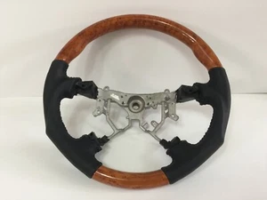 Wooden Steering Wheel Black LEATHER SPORT Type For '03-'07 LX470,FJ100,FJ120 - Imagen 1 de 6