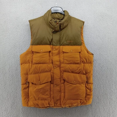 prAna Jacket Mens Large Green Brown Color Block Timber Trail Vest Duck Down - Image 1 of 4