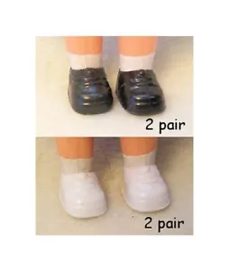 Puppenschuhe - passend für Liddle Kiddle Puppen - Sportschuhe BK/WT (6pr) - Bild 1 von 3