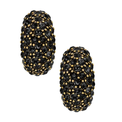 NUEVO EN CAJA $80 HEIDI DAUS Abrazos de HEIDI Negro Cristal Medio Aro Pendientes Omega Foto 1 de 4