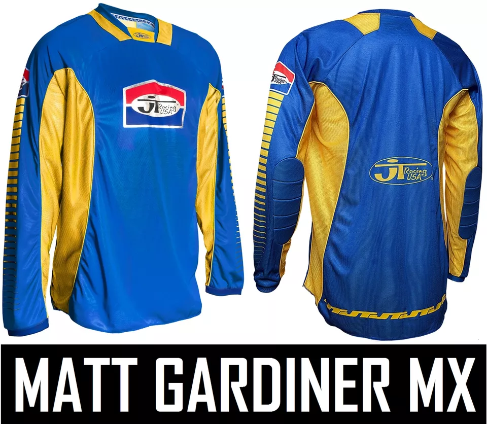 JT RACING PRO-TOUR MOTOCROSS MX JERSEY SHIRT BLUE / YELLOW retro evo classic new - Image 1 of 1