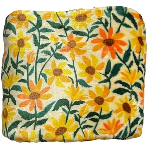 The Big One Plush Oversized Floral Throw Blanket Yellow Sunflowers, 5 ft x 6 ft - Picture 1 of 2