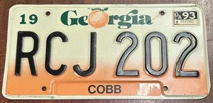 Matrícula del condado de Georgia Cobb 1993 - Imagen 1 de 7