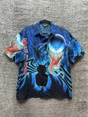 Vintage 2000 Changes Venom Marvel All-Over Print Button-Up Shirt Mens Size M - Image 1 of 4