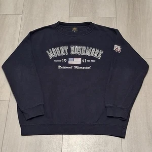 Sudadera Azul Marino Mount Rushmore Cuello Redondo Talla XL Hecha en Estados Unidos - Imagen 1 de 3