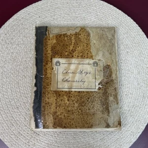 Antique Chemistry Journal Handwritten Caligraphy Scripted Elmer Sfeys Chemistry - Foto 1 di 10