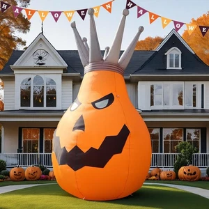 14 Fuß Riesiger Halloween Aufblasbarer Kürbiskönig, Urlaub Explosion Outdoor  - Bild 1 von 5