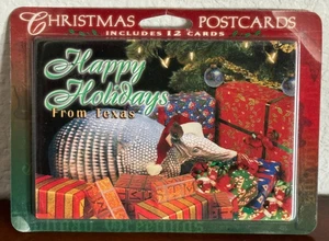 Nuevo Stock Antiguo Coloridas Postales de Navidad "Felices Fiestas desde Texas" Q=12 - Imagen 1 de 4