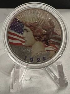 1922 Peace Silver Dollar Colorized on Both Sides - 90% Silver-INV#7863 - Picture 1 of 2