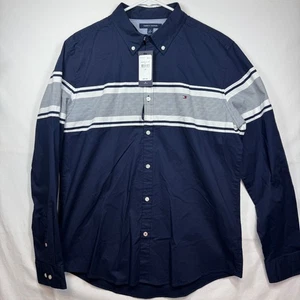 Tommy Hilfiger Mens Slim Fit Button Down Long Sleeve Shirt Sz Large NWT - Picture 1 of 9