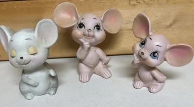 De Colección Kitschy Cerámica Kelvin’s Pink Mice Estatuillas Japón Ratón Gris Foto 1 de 4