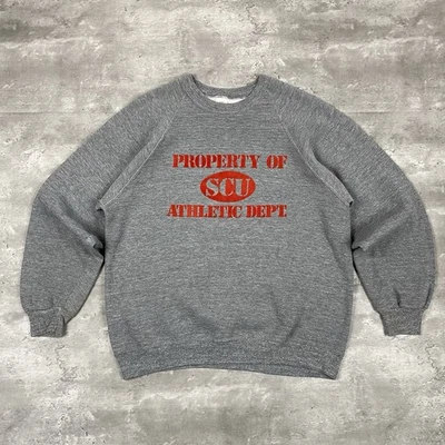 винтажный 70-х собственности SCU Athletic DEPT толстовка XL реглан стая печати - Изображение 1 из 4