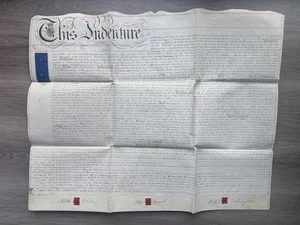 Friskney Washdyke Lane Hidicks Road Lincolnshire 1848 Pergamenteinzug 3 Siegel - Bild 1 von 10