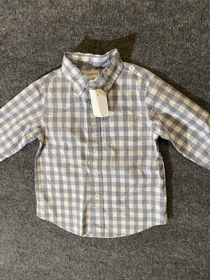 Camisa J Crew Crewcuts Abotonada Niños 2T Niño Pequeño Gris Blanco A Cuadros NUEVA CON ETIQUETAS NUEVA Foto 1 de 4
