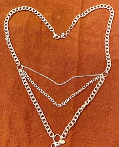 ❤️Origami Owl🦉Cadena Silver Link Triple Drop 30-32’’’ Nuevo Retirado Auténtico WoW❤️ - Imagen 1 de 2