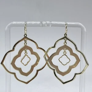 Kendra Scott Darenda Gold Logo Large Statement Earrings - Picture 1 of 9