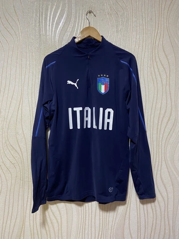 ITALY 2018 FOOTBALL SOCCER TRAINING 1/4 ZIP SWEATSHIRT PUMA 752318-10 sz M Cover