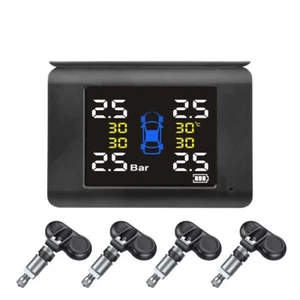 4 Internal Sensors Wireless Solar TPMS LCD Car Tire Pressure Monitoring System - Picture 1 of 17