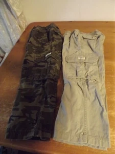 2 pr EST. 1989 PLACE BOYS CARGO PANTS SZ 5 camo & khaki tan - Picture 1 of 7